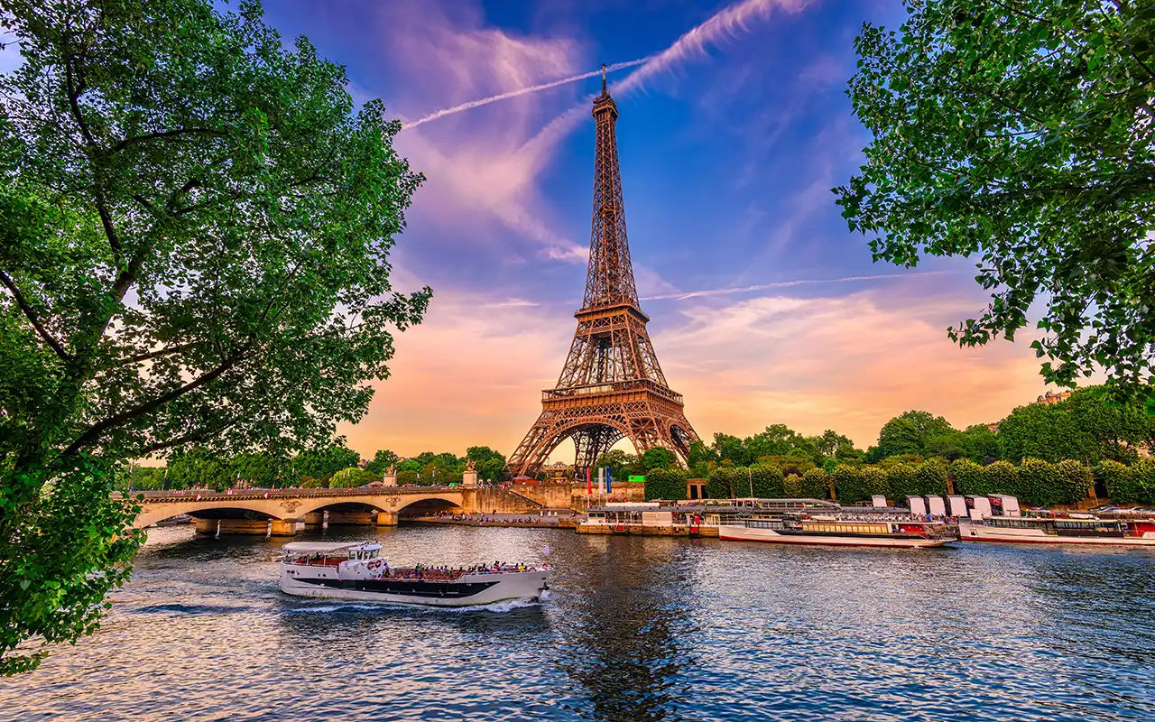 Panoramic view of iconic European landmarks, representing the diverse cultures and history of Europe