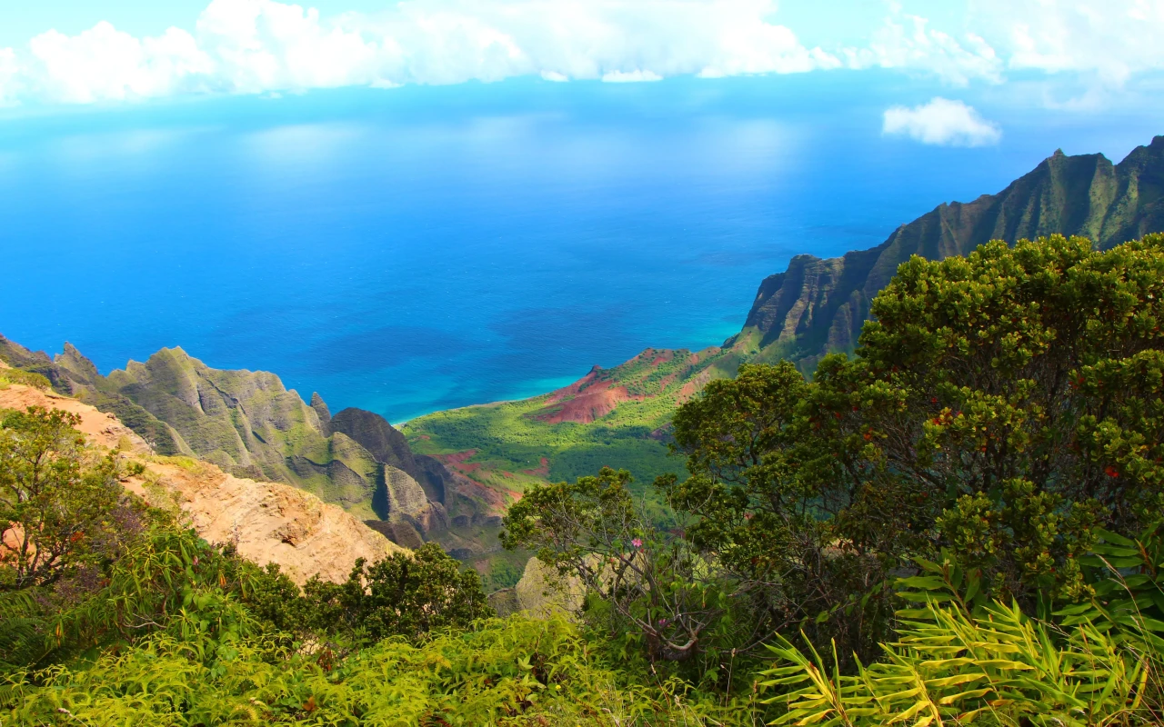 Tropical paradise Kauai island, lush greenery and pristine beaches