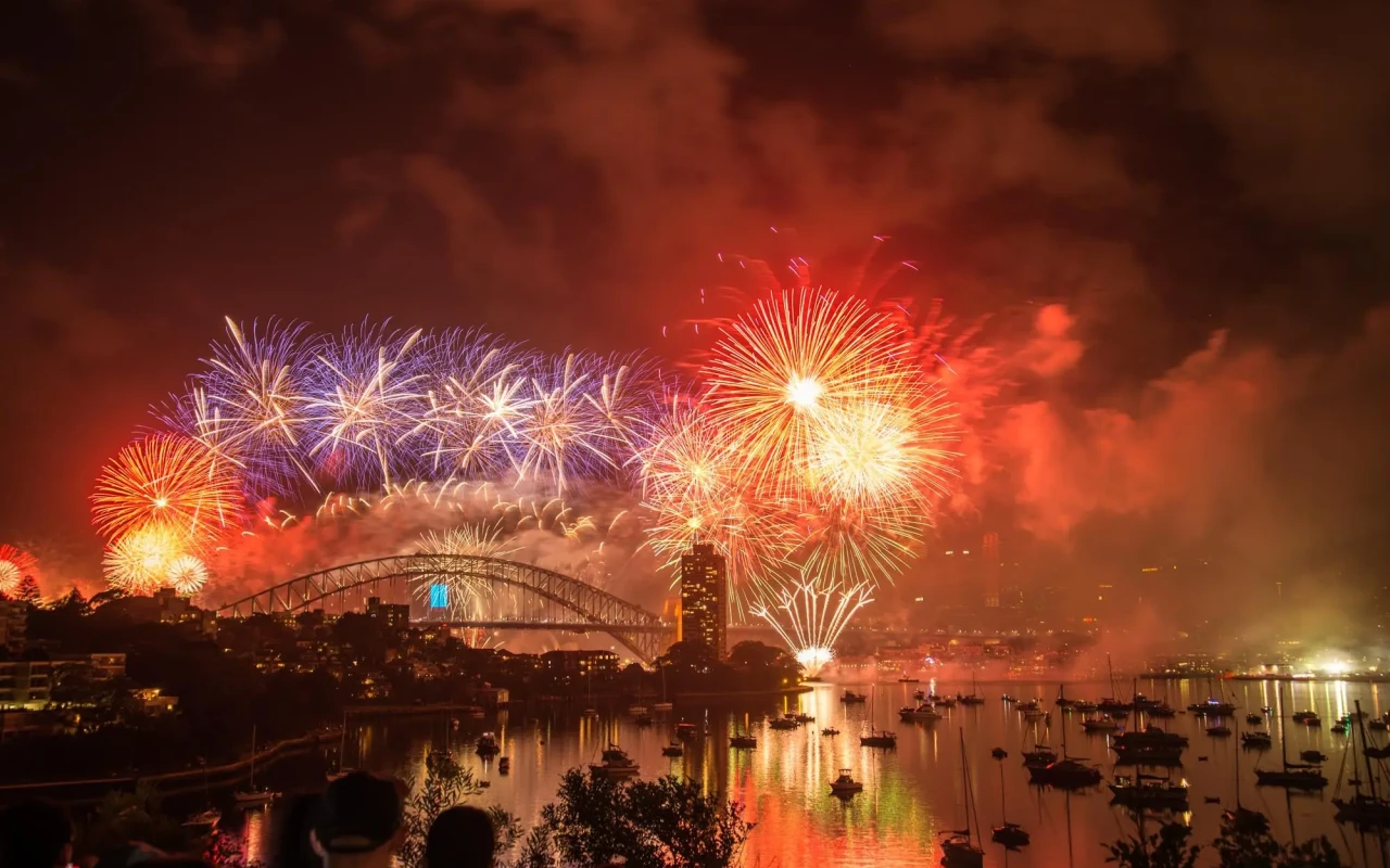 Beautiful sunset view of Sydney Harbour Bridge in Australia