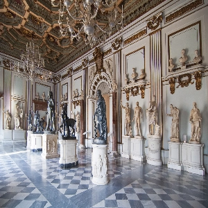 View of the exterior of the Capitoline Museums, a collection of art and archaeological museums in Rome, Italy