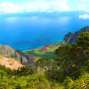 Tropical paradise Kauai island, lush greenery and pristine beaches